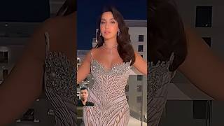 Nora fatehi looking gorgeous in new outfit looks missuniverse dress prom velvetdress [upl. by Emad]