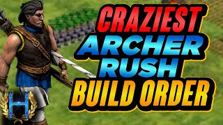 THE FASTEST ARCHER RUSH BUILD ORDER YOU WILL EVER SEE  AoE2 [upl. by Erdnad611]