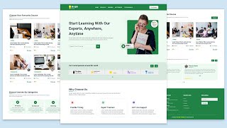 Responsive Educational Website  Online Courses Website Using HTML CSS amp JavaScript [upl. by Nauqyt]