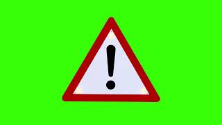 Blinking Warning Sign Representing Exclamation Mark in a White Triangle  4K  FREE TO USE [upl. by Ynneg]