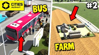 Bus Transportation amp Wheat Farm  in Hindi  Cities Skylines II P2 [upl. by Ecadnak]