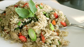 Green Curry Fried Rice Recipe ข้าวผัดแกงเขียวหวาน  Hot Thai Kitchen [upl. by Eseneg]