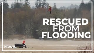 Coast Guard rescues 5 people on Washingtons Grays River during flooding [upl. by Aitahs]