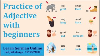 Practice of Adjective with beginners  German Grammar in Hindi  German for Elementary A2 [upl. by Rosaline]