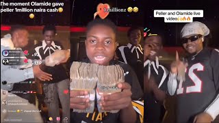 Olamide Dash Peller 1 Million naira Cash on Tik Tok Live Video after he dance amp promote Badoo album [upl. by Niobe]