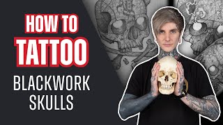 How to Tattoo Blackwork Skulls With Simon Mora  Tattoo Tutorial [upl. by Ermey528]