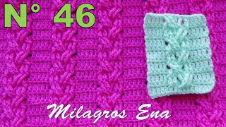 Punto N° 46 tejido a crochet TRENZAS DELGADAS EN RELIEVES para prendas de invierno paso a paso [upl. by Wichman]