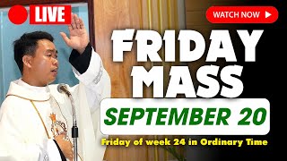 🔴LIVE CATHOLIC MASS TODAY  730 AM Friday 20 SEPTEMBER 2024  DAILY MASS TODAY HOLY MASS TODAY [upl. by Naujahs]