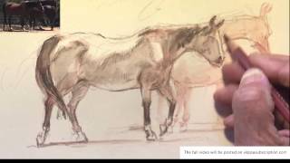 Vilppu Drawing of 3 horses [upl. by Fayina]