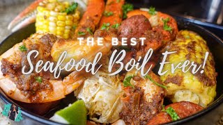 THE ABSOLUTE BEST JUICY SEAFOOD BOIL  BUTTER SAUCE  QUICK amp EASY RECIPE TUTORIAL [upl. by Maharg189]