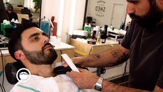 American Barber Shows How a Haircut and Beard Trim are Done  SHED Barber amp Supply [upl. by Muna594]