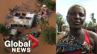 Cyclone Eloise Drone footage shows devastation in Mozambique as thousands displaced from flooding [upl. by Sualkin340]