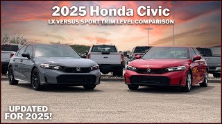 2025 Honda Civic  LX versus Sport Trim Levels  Which Should You Choose [upl. by Nesyaj201]