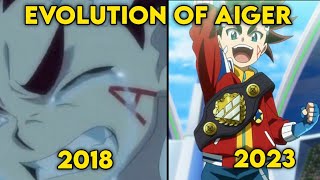 Beyblade Aiger Akabane Evolution 20182023  Turbo Quadstrike  Beyblade Burst Quadstrike [upl. by Gabel739]