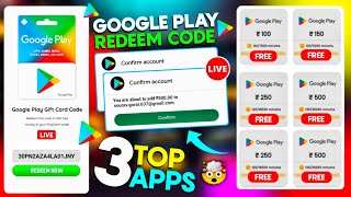 Top 3 app google play gift card for India  redeem code earning app  free redeem code for playstore [upl. by Kaitlynn]