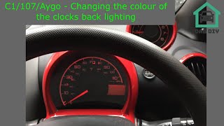 C1107Aygo  Changing the colour of the clock back lighting [upl. by Bayless]