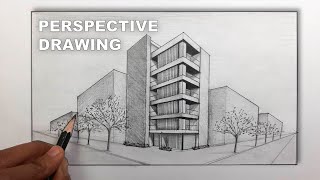 From Sketch to Stunning Mastering TwoPoint Perspective in Building Design [upl. by Nivan]