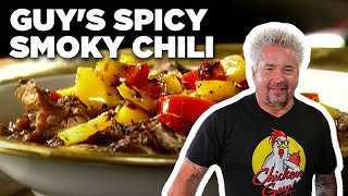 Guy Fieris Spicy Smoky Chili  Guys Big Bite  Food Network [upl. by Llerrot358]