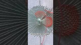 Embroidered flower with thread techniquebeautifulhandembroidery embroiderytechniques [upl. by Ettenot265]