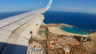 Wingview TuiFly B737800 Landing at Fuerteventura GCFV FUE Sun 022022 4K 60 [upl. by Oiramel]