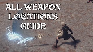 NieR Automata  All Weapon Locations Guide [upl. by Nylahsoj552]