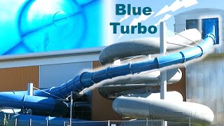 Nordlandsbadet Bodø  Blue Turbo blå tunnelsklie med stort fart  85 m long Klarer Slide Onride [upl. by Alfreda745]