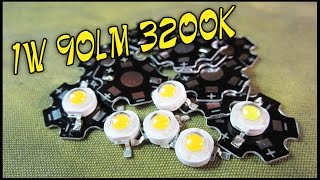 Распаковка и проверка светодиодов  1W 90LM 3200K Warm White LED Emitters [upl. by Dryden]