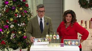 David Dangle Home Collection S4 Birds in the Snow Glass Egg Ornaments on QVC [upl. by Esinrahc]