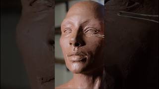 Sculpting the eyes and general shapes of a figure out of clay sculpture contemporaryart clay [upl. by Eille]