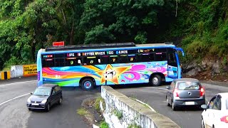 Tourist Bus And Car Turning Salem Yercaud Hairpin Hills Driving Road [upl. by Lanie]