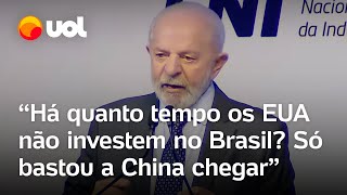 Lula diz que não quer brigar com os EUA e manda indireta Bastou a China vir para eles investirem [upl. by Hashimoto]