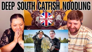 BRITS REACT  Brits go Noodling for Catfish in the Deep South  BLIND REACTION [upl. by Lightman]