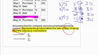 1A Ch 6 Gross Profit FIFO [upl. by Enautna233]