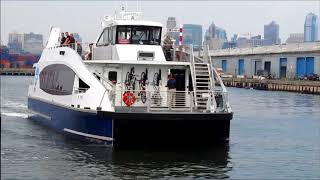 Two NYC Ferry boats at Altantic Basin Red Hook Brooklyn New York [upl. by Raknahs]