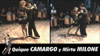 Cadena con Gancho Quique Camargo y Mirta Milone bailan Canaro en París por Juan DArienzo [upl. by Ydnil323]