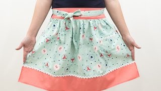 How to Sew a Vintage Apron  Pattern and Assembly [upl. by Aydni]