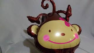 BIG MONKEY MYLAR BALLOON INFLATION AND POPPING [upl. by Anelis]