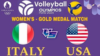 OLYMPIC WOMENS VOLLEYBALL LIVE │ ITALY vs USA  THE FINALS Livescore [upl. by Kakalina]