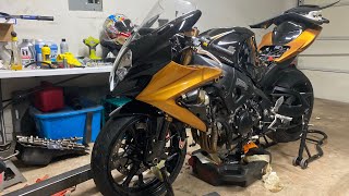 New Fork Seals on my K8 GSXR 1000 [upl. by Idyak]