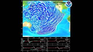 March 11 2011 Honshu Japan tsunami propagation [upl. by Ttayh]