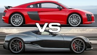 Rimac Concept One vs Audi R8 V10 Plus [upl. by Aisset704]