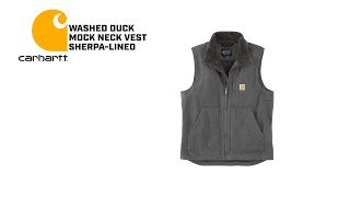 Carhartt 104277  Washed Duck Mock Neck Vest  Sherpa Lined [upl. by Aiak]