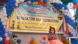 Sudha brahma devotional song by Navishna at her Samskruthi school graduation day celebrations [upl. by Sharity]