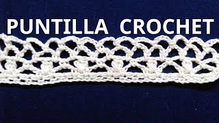 PUNTILLA en tejido crochet o ganchillo N°8 tutorial paso a paso Moda a Crochet [upl. by Hasin679]