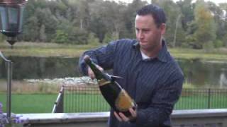 Sabering a magnum of Jean Laurent Champagne [upl. by Erhard627]