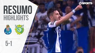 Highlights  Resumo FC Porto 51 V Setúbal Liga 1718 31 [upl. by Nimar]