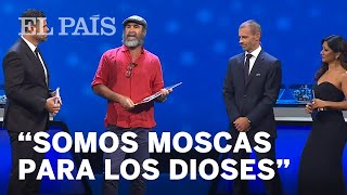 El extraño discurso de Eric CANTONA en la gala del sorteo de la Champions [upl. by Iredale]