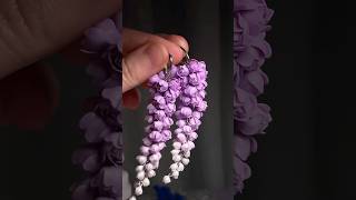 Creating delicate purple chandelier earrings accessories jewelry polymerclay earrings [upl. by Seravat435]