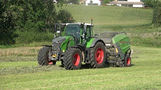 Heuballen Pressen LU Schmidt Ronneburg Fendt Vario 728 mit Fendt Rotana160V bei Altwiedermus [upl. by Valenba]