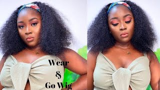 AFFORDABLE KINKY CURLY HEADBAND WIG FT MSLYNN HAIR Omoni Got Curls [upl. by Crescin]